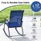 Costway 2/4 PCS Outdoor Rocking Chairs with Breathable Backrest Smooth Safe Rocking Design Navy/Brown/Black